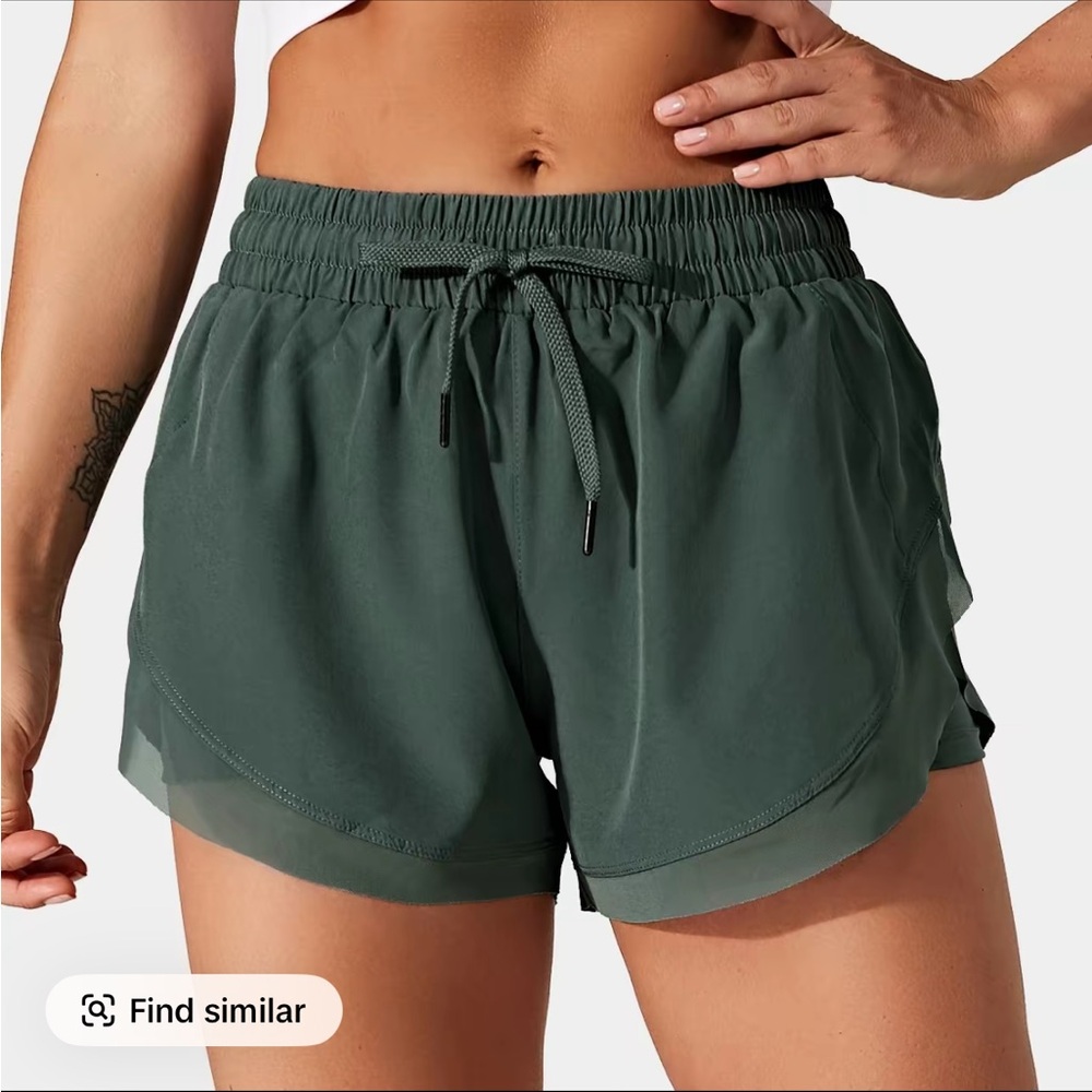 Women's Green Athletic Shorts